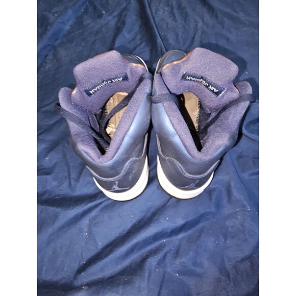 NIKE AIR JORDAN 5 RETRO V BG OBSID BLUE-BRONZE Sz 5Y - Picture 4 of 7